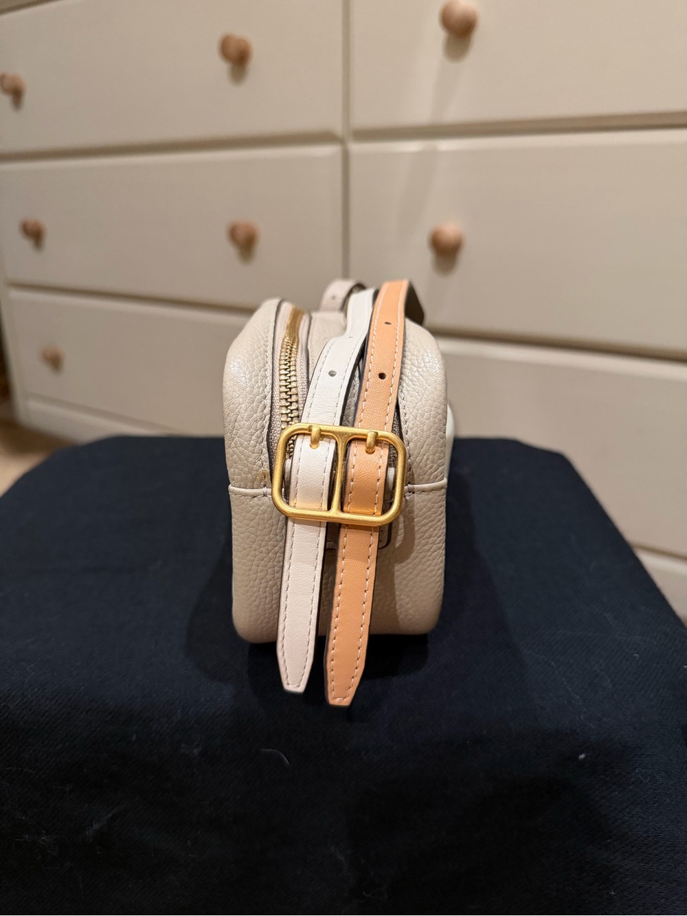 Tory Burch Perry Bombe Camera Bag | Cream/Off-White with Braided Strap - Picture 8 of 9